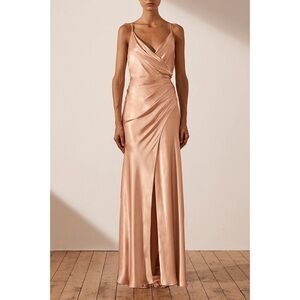 Shona Joy Pink La Lune Cross Draped Maxi Dress – Desert Rose